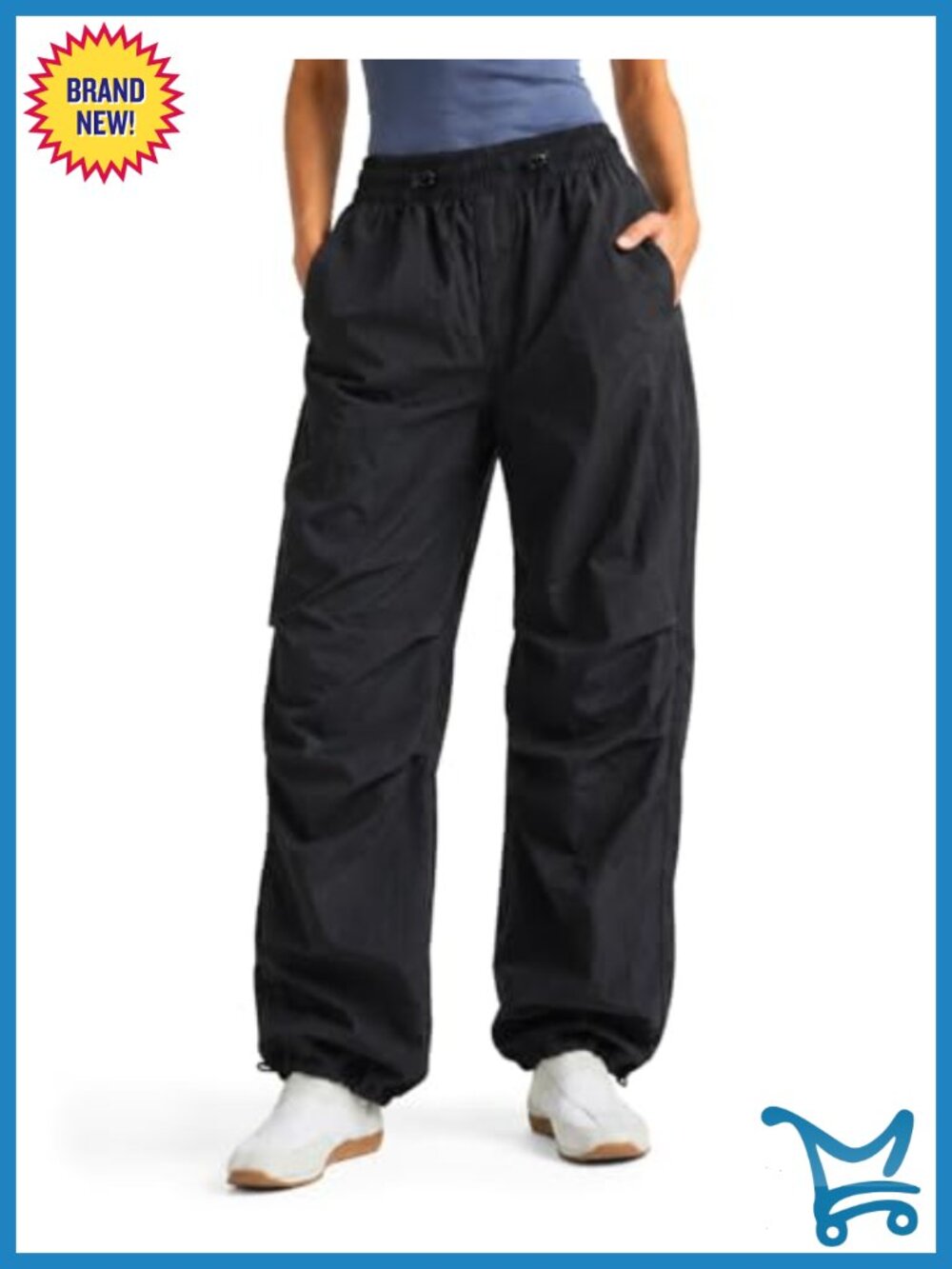 Women's Tall 32/34 Inseam Parachute Jogger Pants Nylon Quick-Dry Hiking